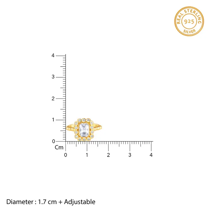 Golden Zirconia Shine Ring