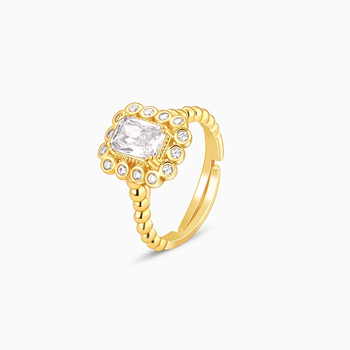 Golden Zirconia Shine Ring