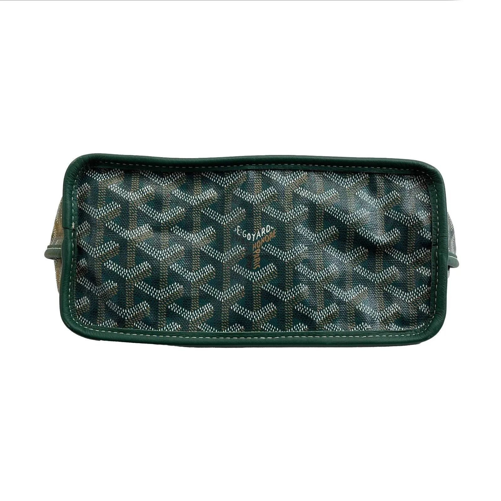 Goyard - Goyardine Green Anjou Mini Reversible Tote w/ pouch