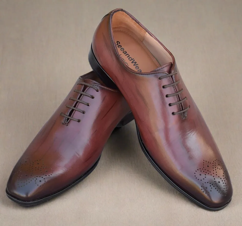 Grant Wholecut Leather Sole Shoes - Clearance