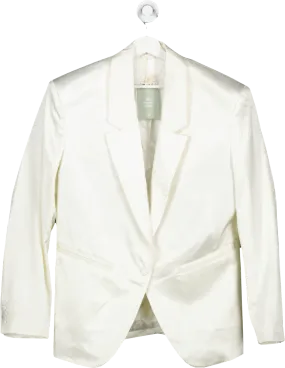 H&M White Satin Blazer UK M