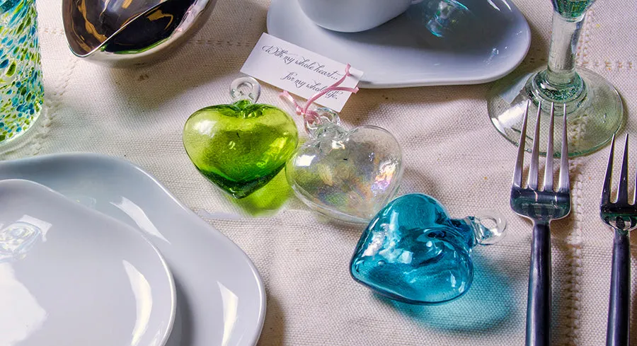 Handcrafted Ornamental Glass Heart - Petite