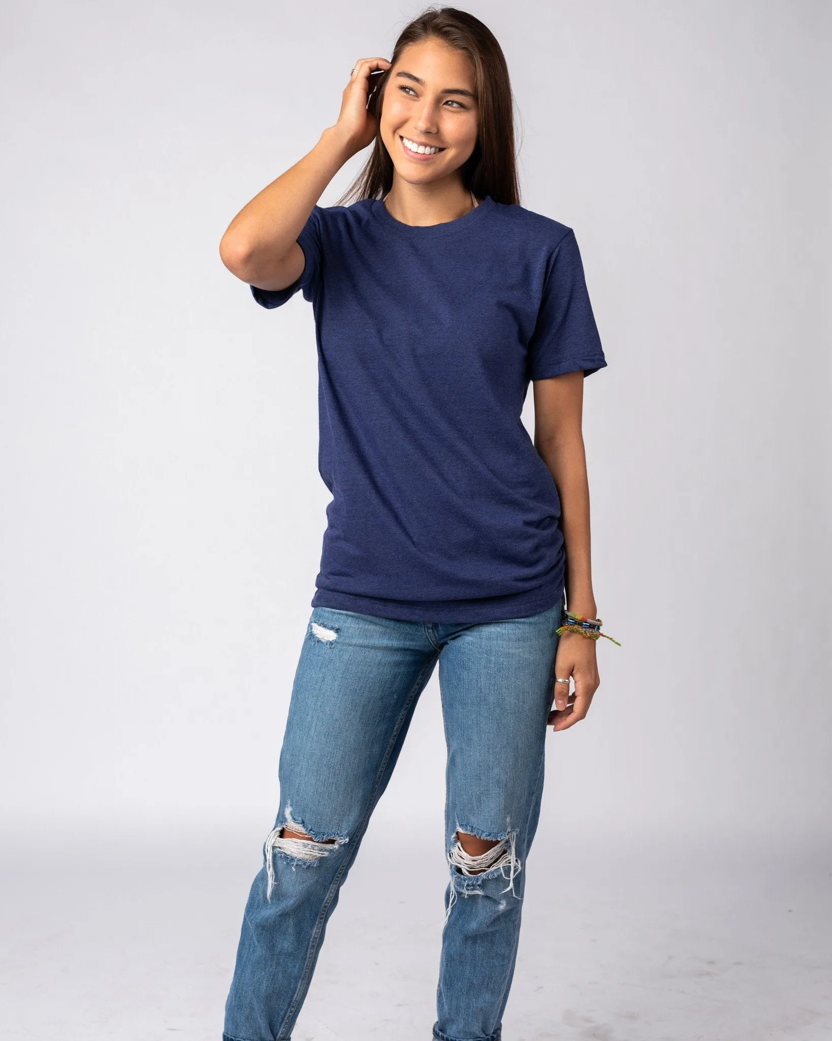 Heather Navy Unisex Essential T-Shirt