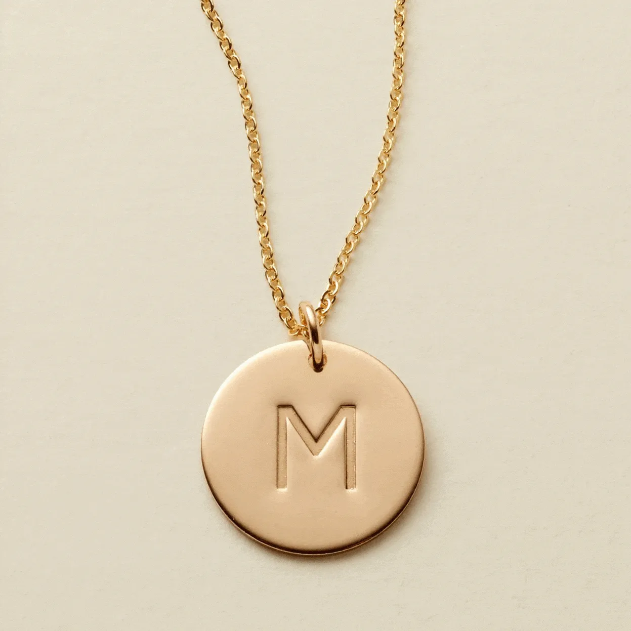 Initial Disc Necklace | 5/8 Disc