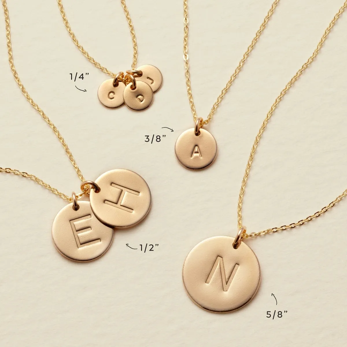 Initial Disc Necklace | 5/8 Disc