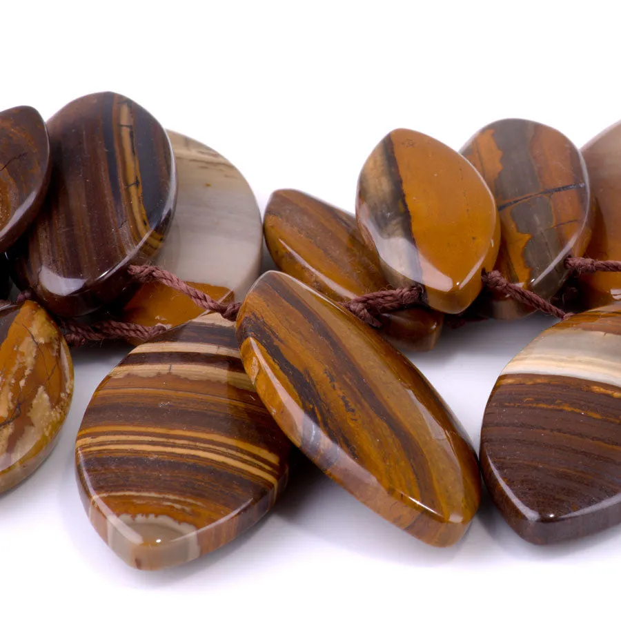 Iron Zebra Jasper 17x37-25x50mm Marquis - 15-16 Inch