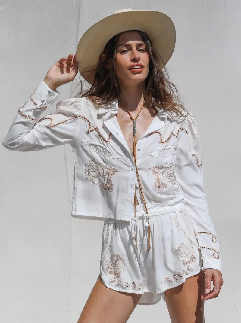 Jolene Buttondown in Western Bone