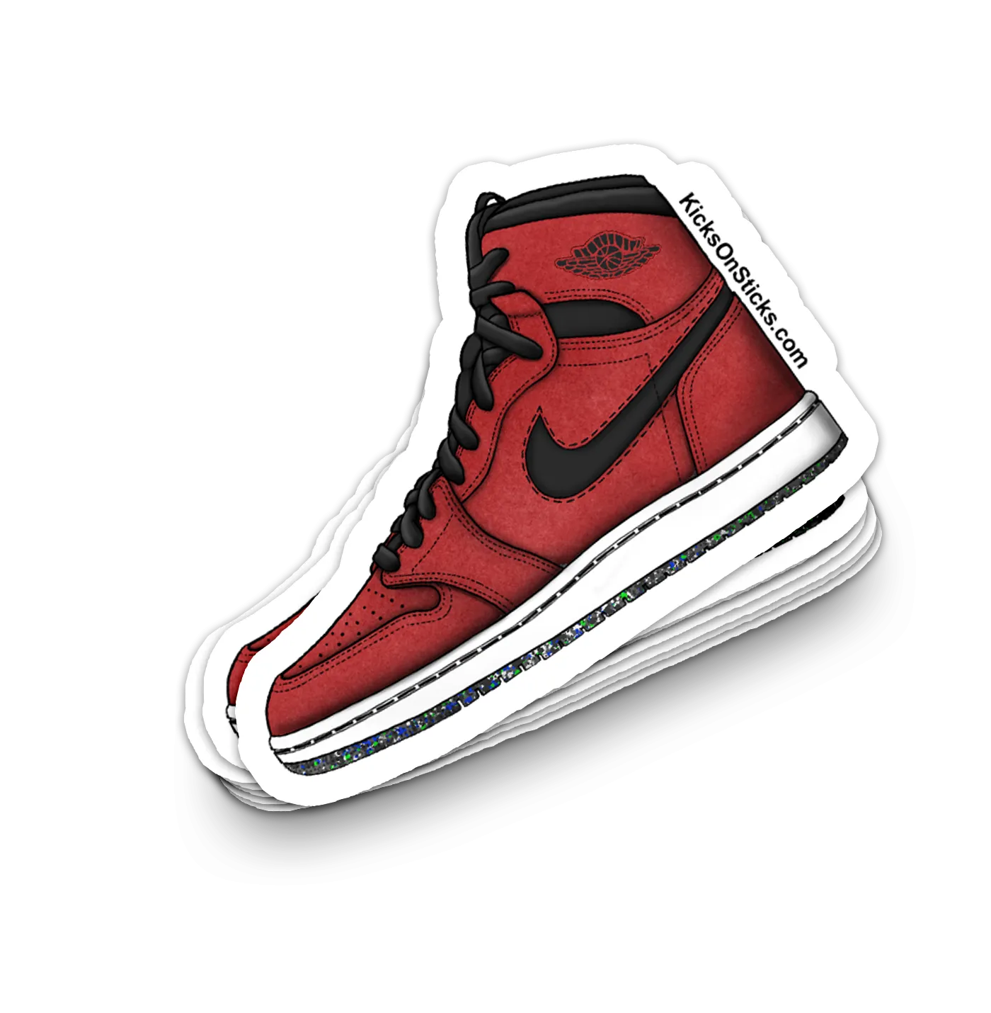 Jordan 1 CMFT "Red Suede" Sneaker Sticker