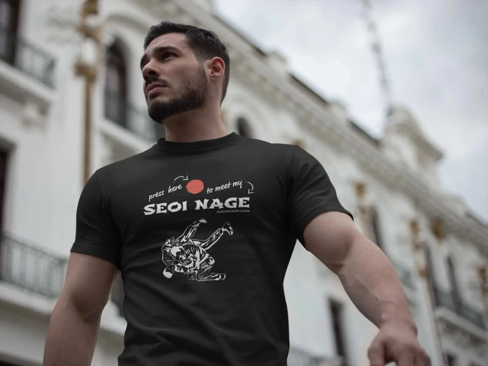 Judo T-Shirt Seoi Nage Press Here