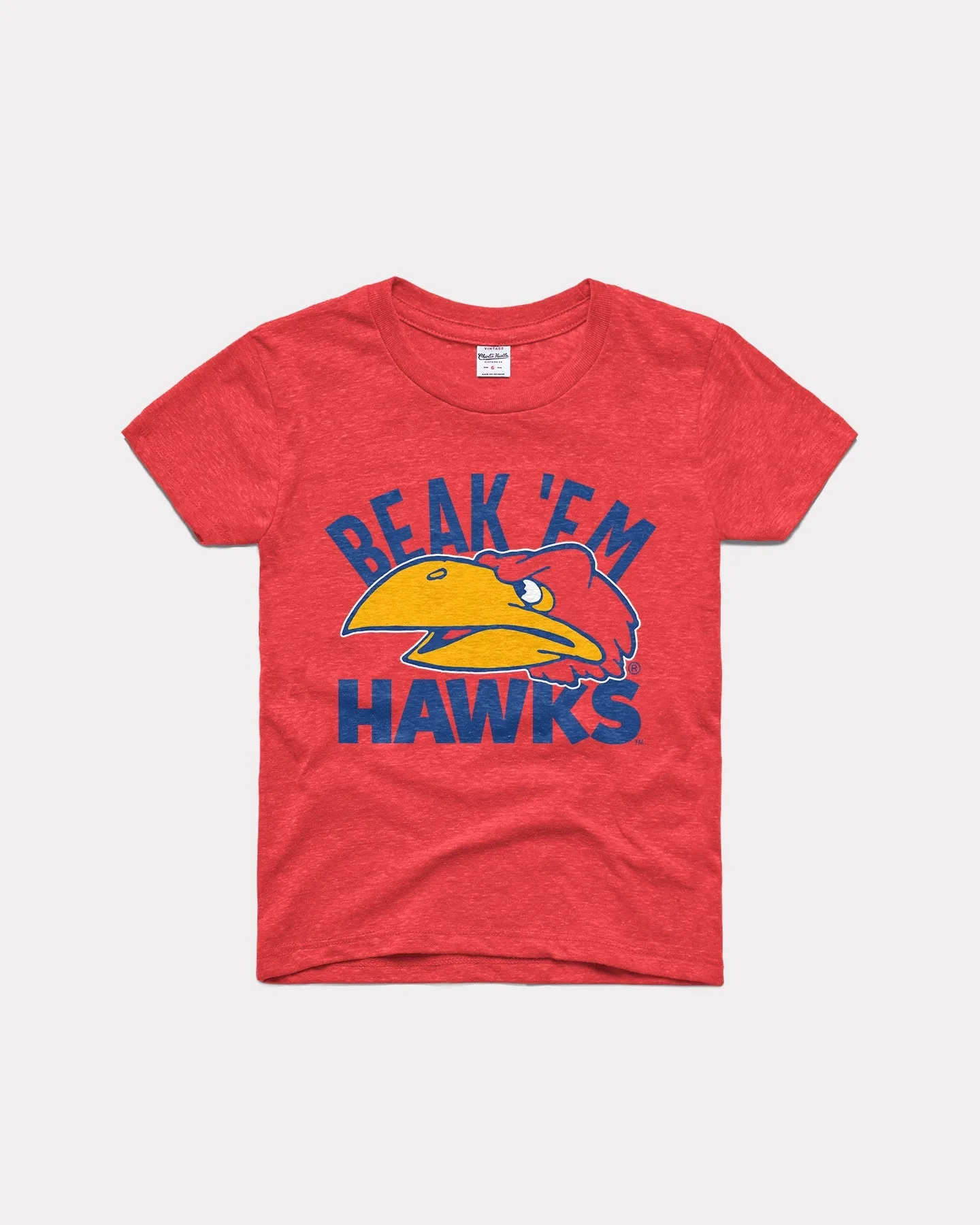 Kids Beak 'Em Hawks Jayhawk Warbird Red T-Shirt