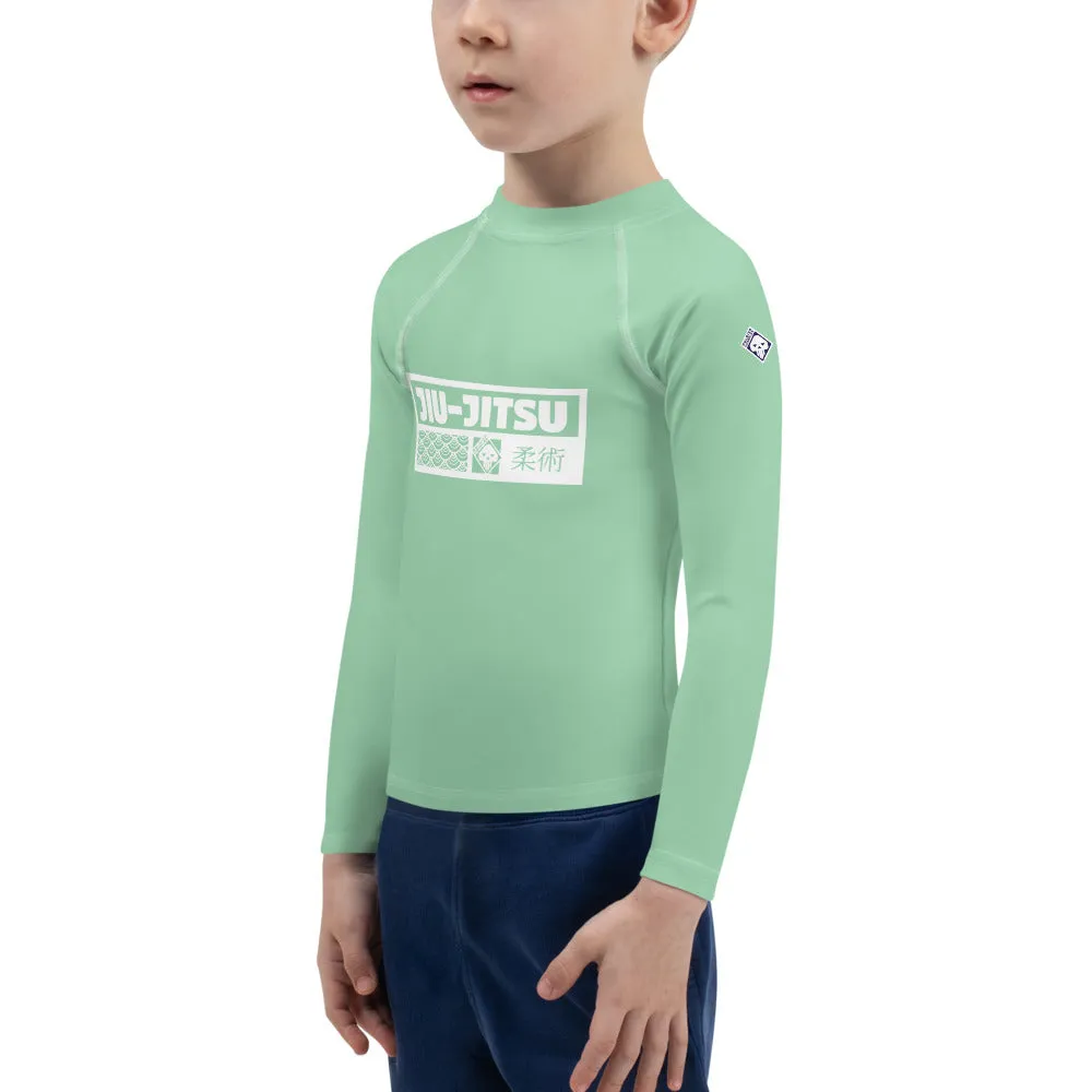 Kid's Boys Long Sleeve BJJ Rash Guard Jiu-Jitsu 010 - Vista Blue