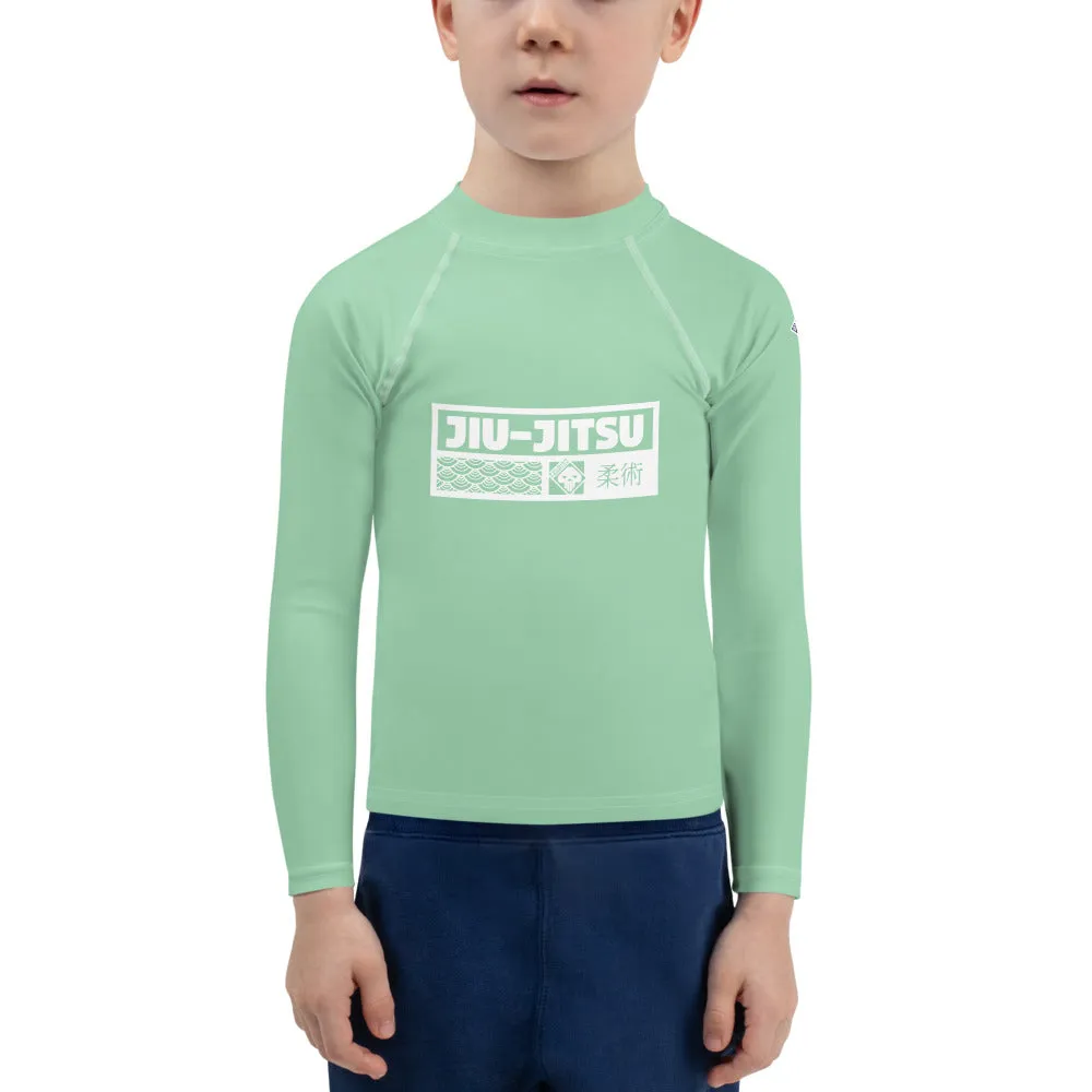 Kid's Boys Long Sleeve BJJ Rash Guard Jiu-Jitsu 010 - Vista Blue