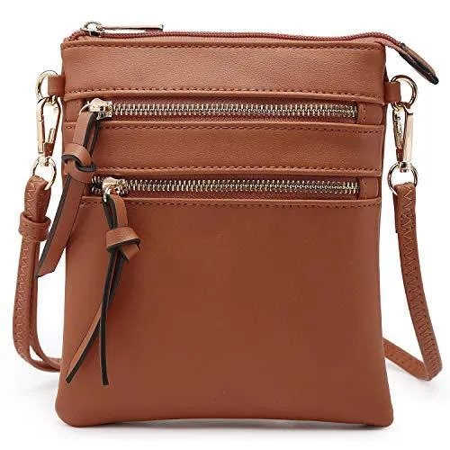 Lightweight Functional Multi Pocket Vegan Leather Shoulder Crossbody Bag l Dasein