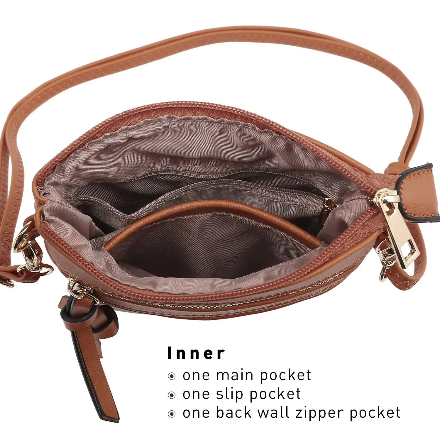 Lightweight Functional Multi Pocket Vegan Leather Shoulder Crossbody Bag l Dasein