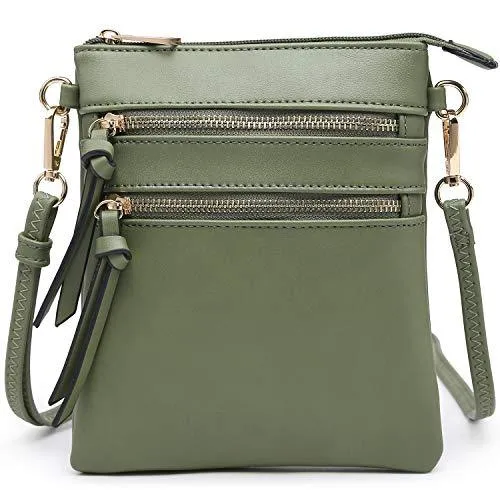 Lightweight Functional Multi Pocket Vegan Leather Shoulder Crossbody Bag l Dasein