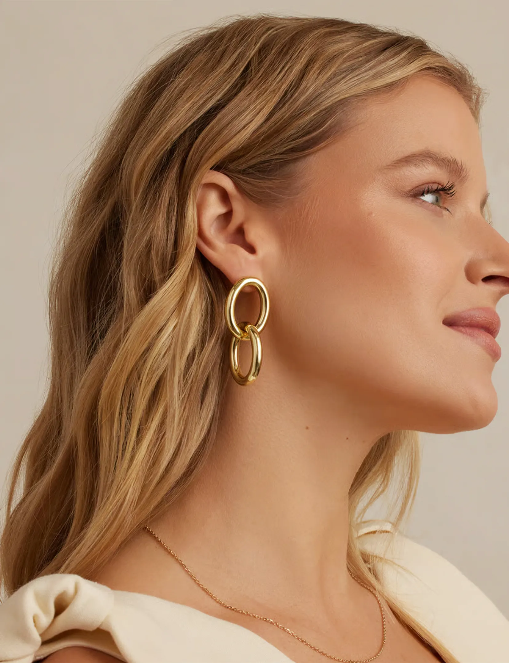 Lou Drop Earrings, Gold Plated