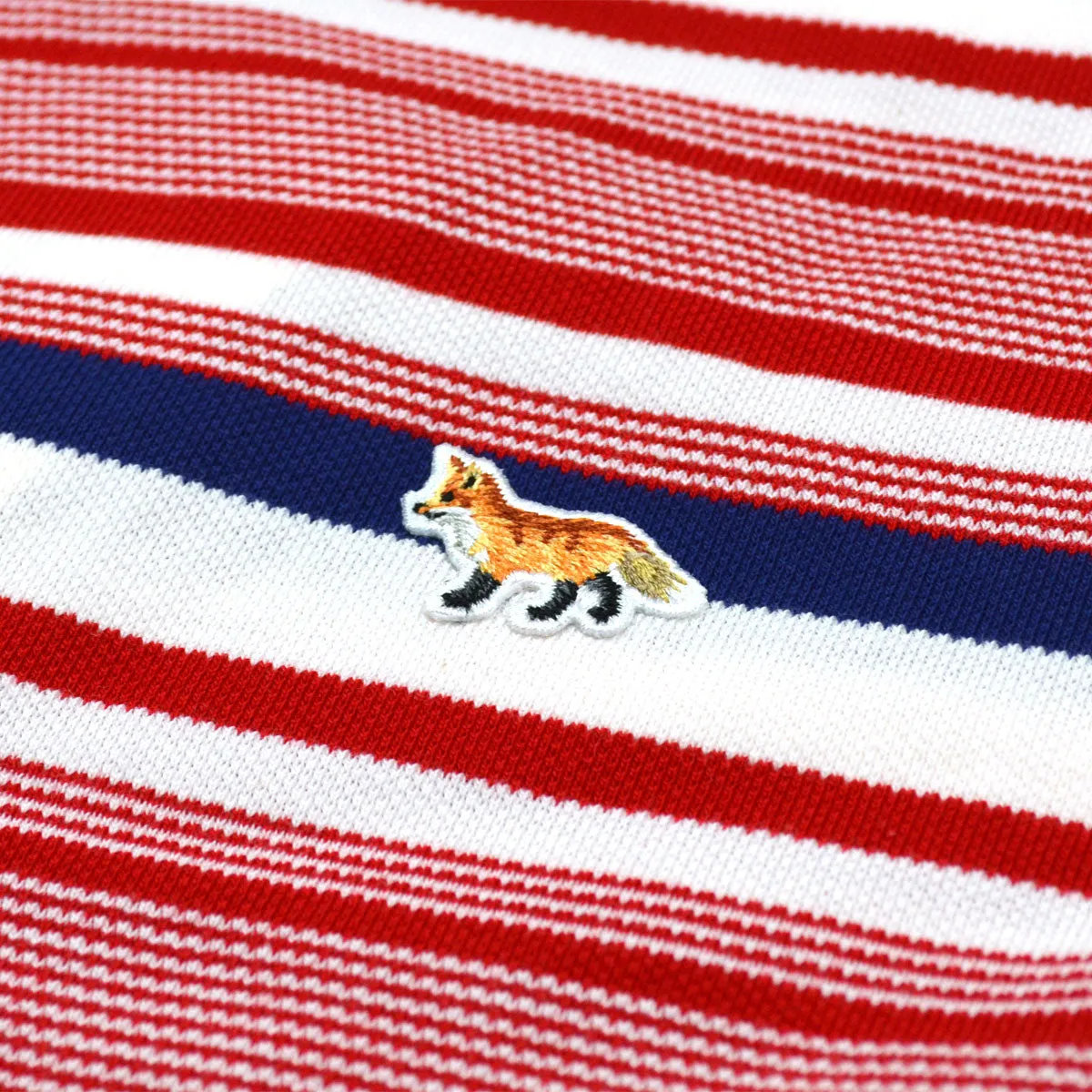 Maison Kitsuné - Irregular Stripes Polo - Red / Blue / White