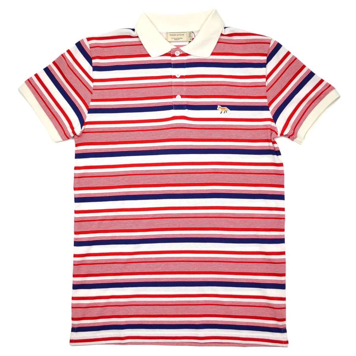 Maison Kitsuné - Irregular Stripes Polo - Red / Blue / White