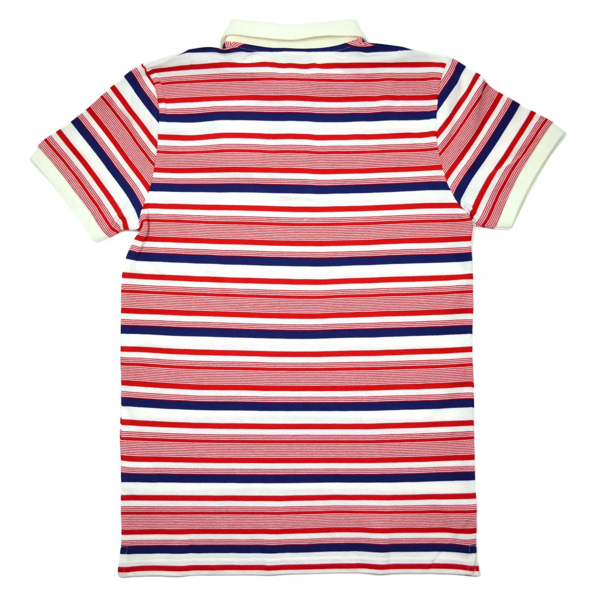 Maison Kitsuné - Irregular Stripes Polo - Red / Blue / White