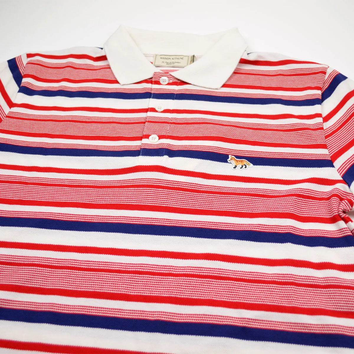 Maison Kitsuné - Irregular Stripes Polo - Red / Blue / White