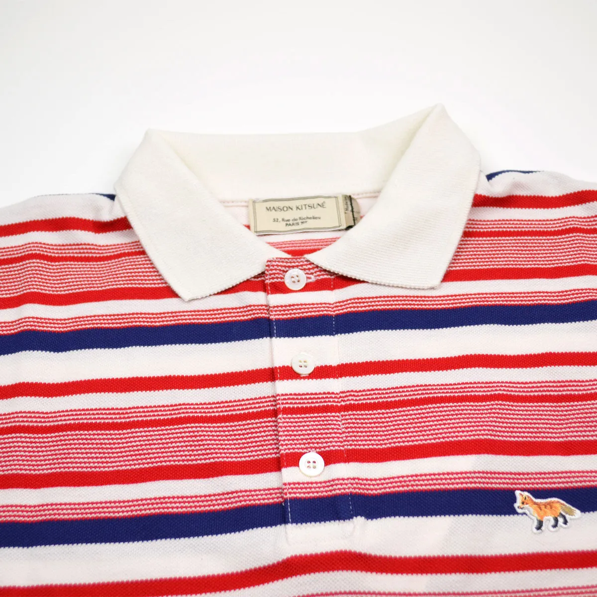 Maison Kitsuné - Irregular Stripes Polo - Red / Blue / White