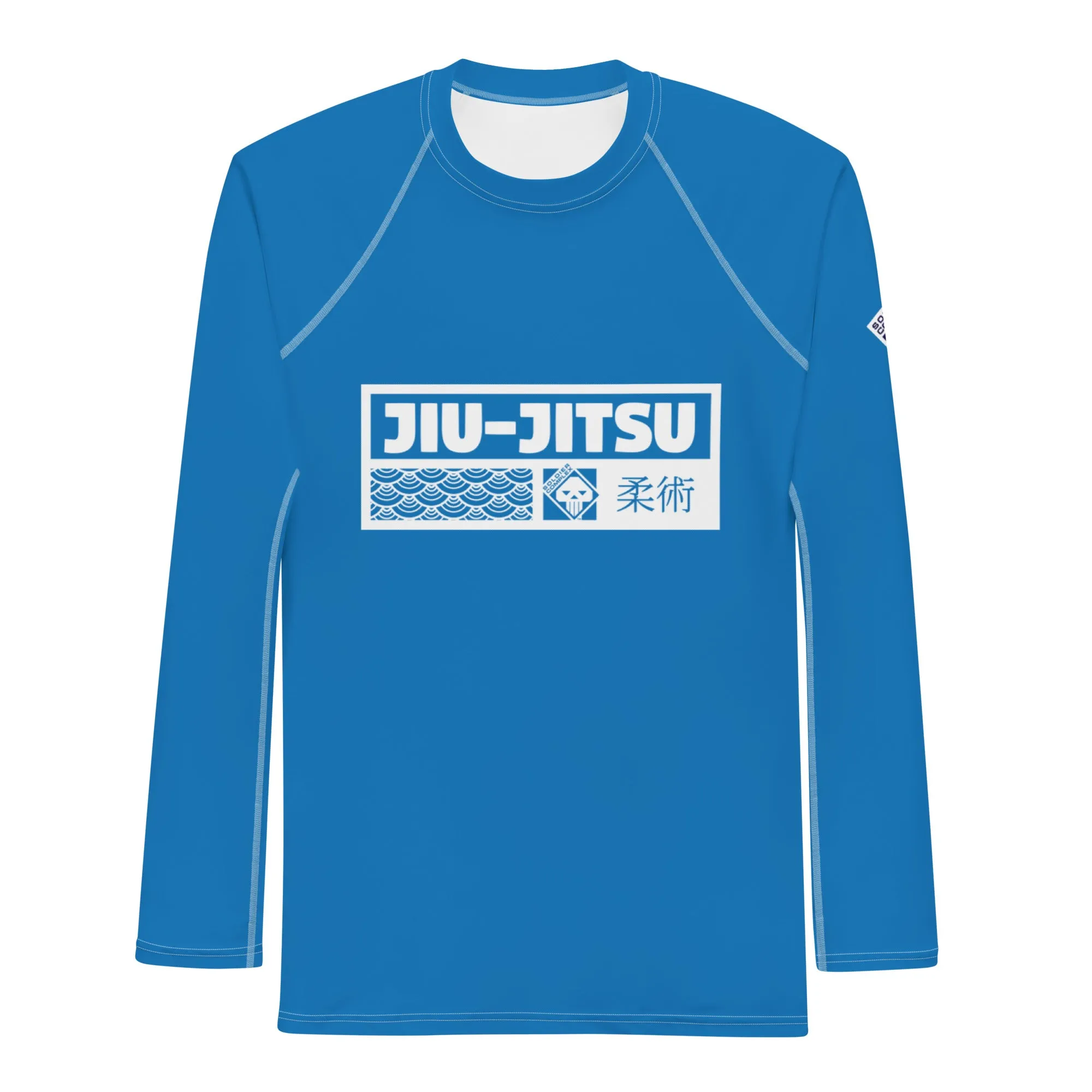 Mens Long Sleeve BJJ Rash Guard - Jiu-Jitsu 005 - Azul