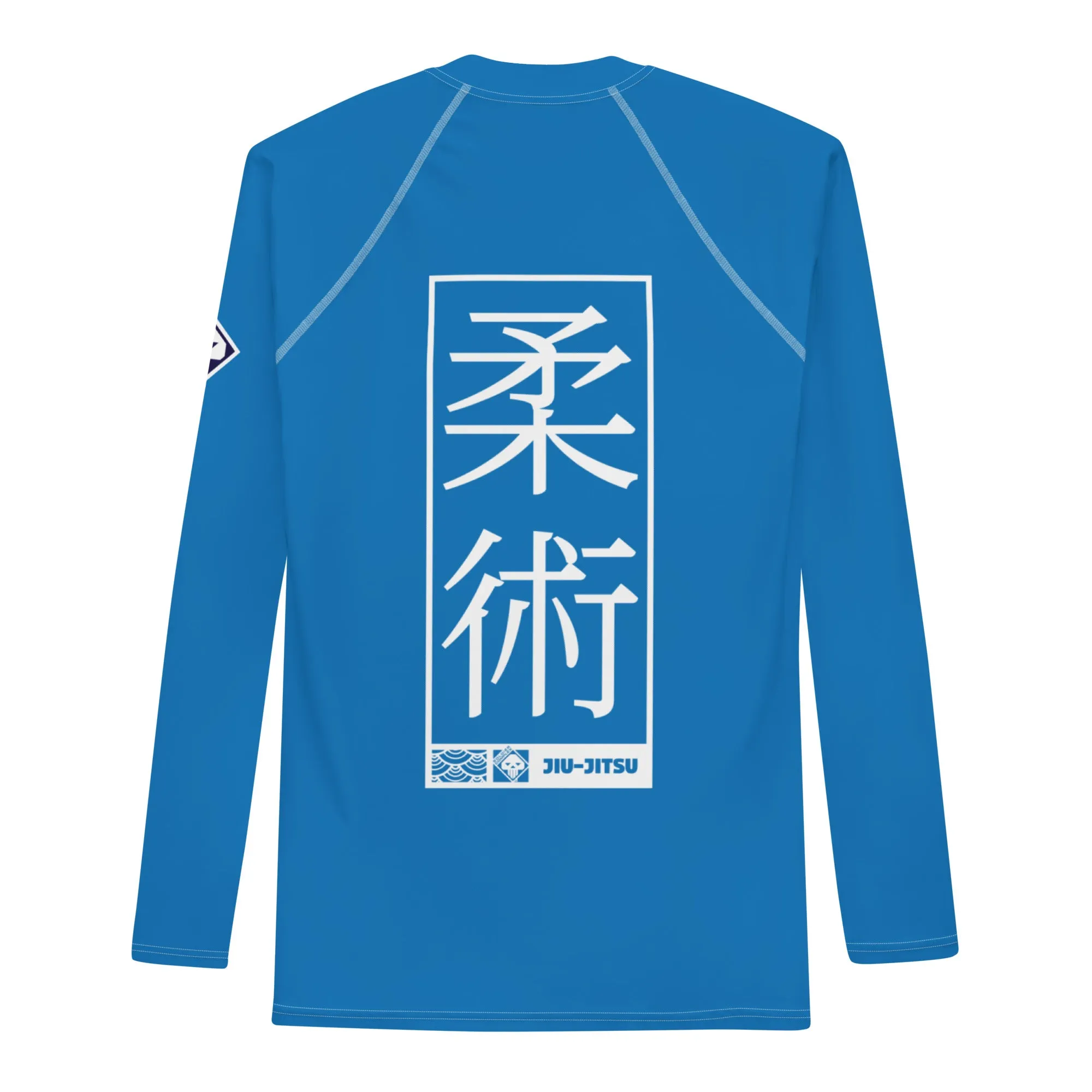 Mens Long Sleeve BJJ Rash Guard - Jiu-Jitsu 005 - Azul