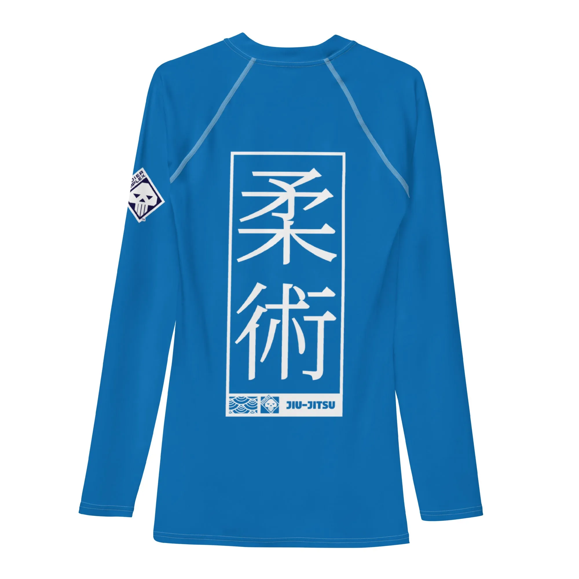 Mens Long Sleeve BJJ Rash Guard - Jiu-Jitsu 005 - Azul