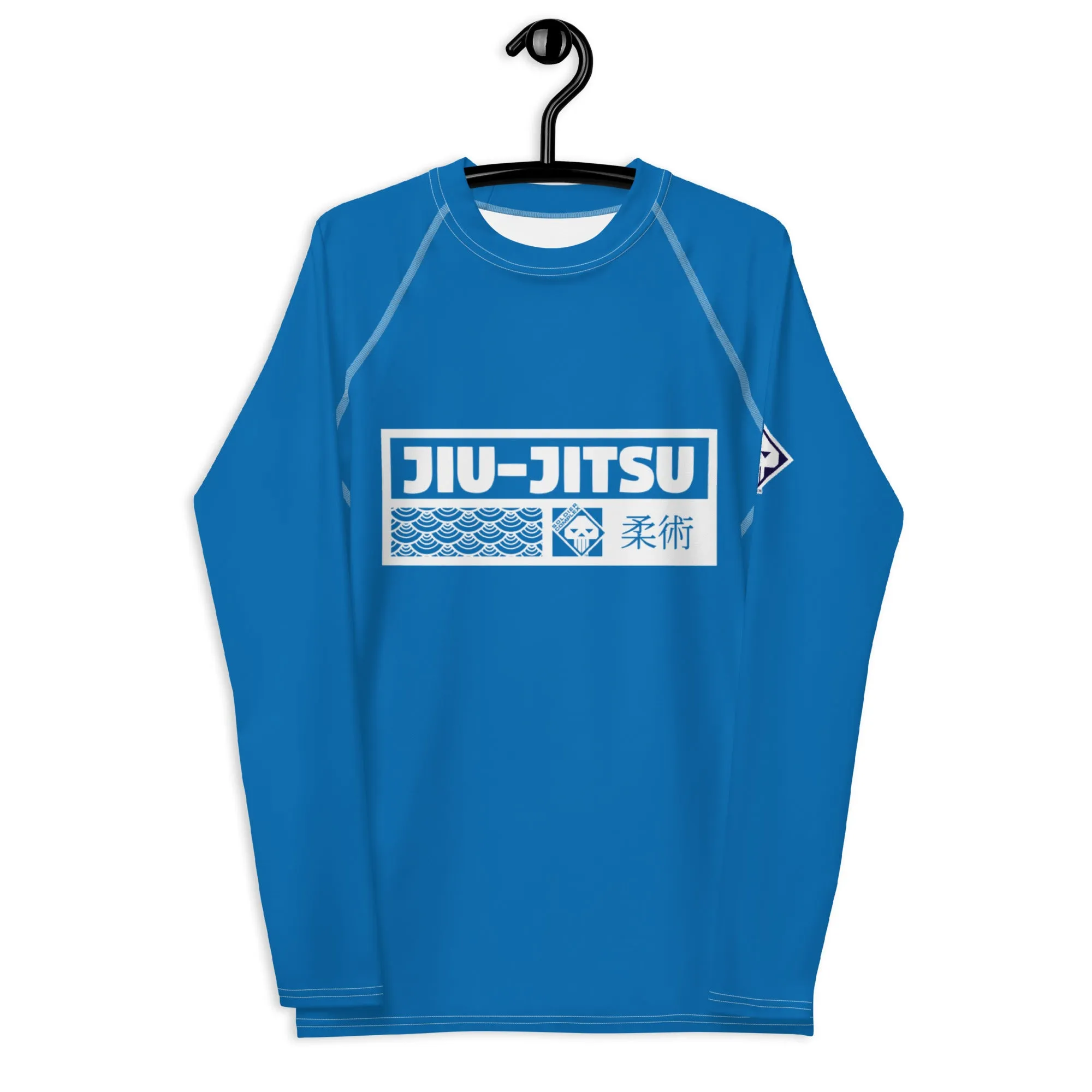 Mens Long Sleeve BJJ Rash Guard - Jiu-Jitsu 005 - Azul