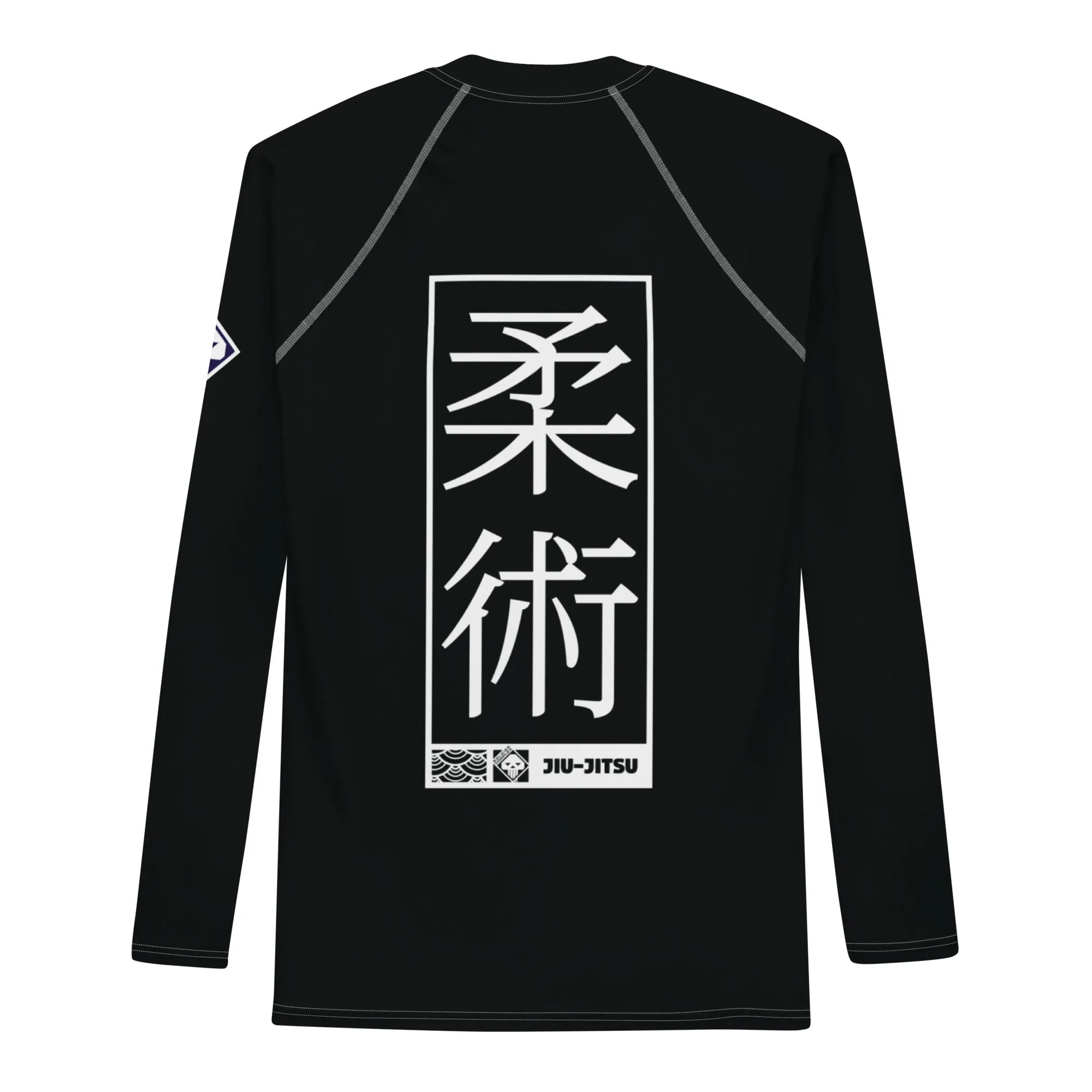 Mens Long Sleeve BJJ Rash Guard - Jiu-Jitsu 008 - Noir