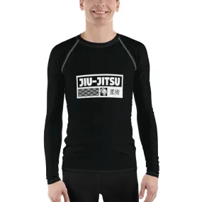 Mens Long Sleeve BJJ Rash Guard - Jiu-Jitsu 008 - Noir