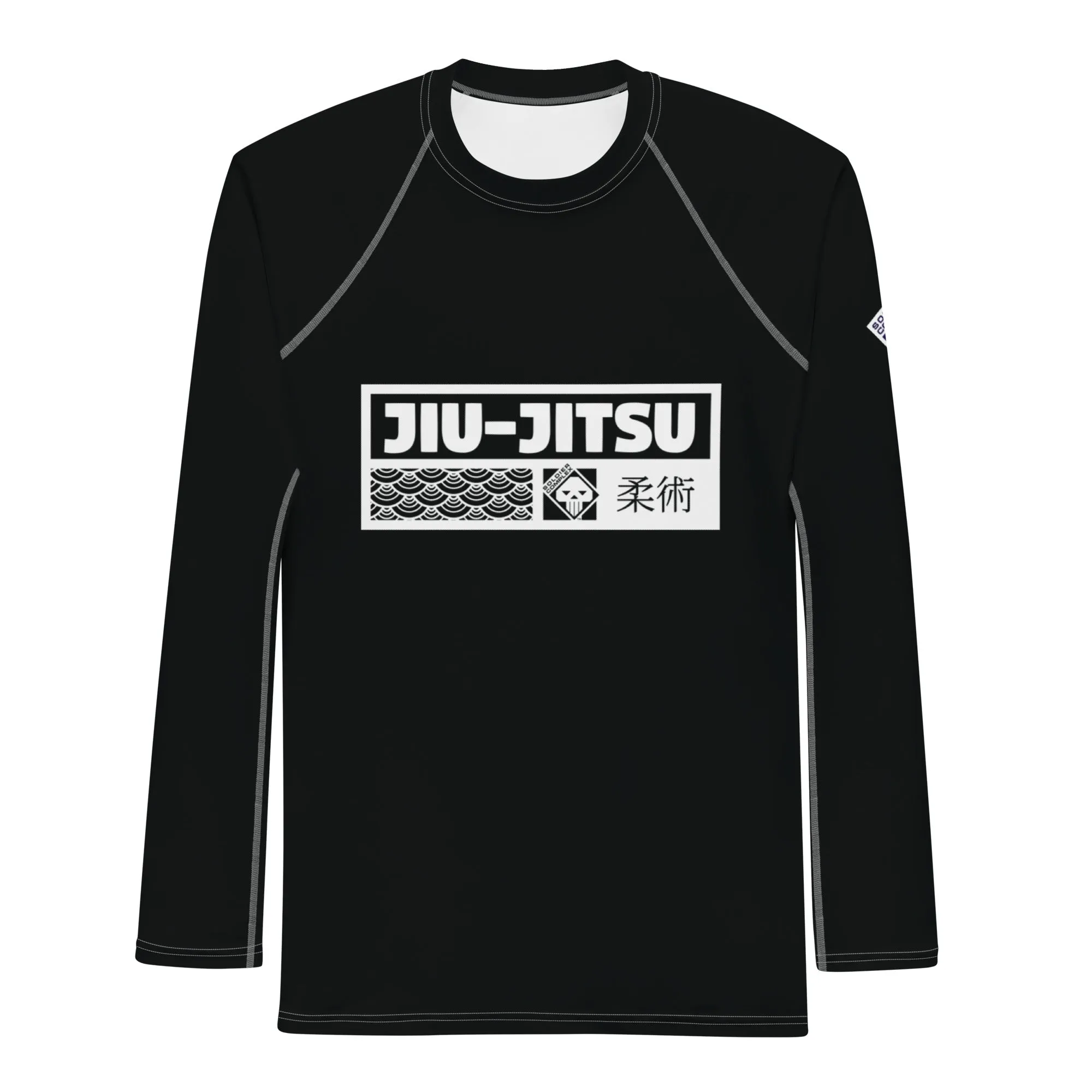 Mens Long Sleeve BJJ Rash Guard - Jiu-Jitsu 008 - Noir