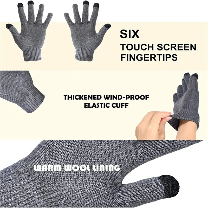 Men's Winter Warmer Beanie Hat, Scarf and Touch Screen Gloves with Fleece Lining