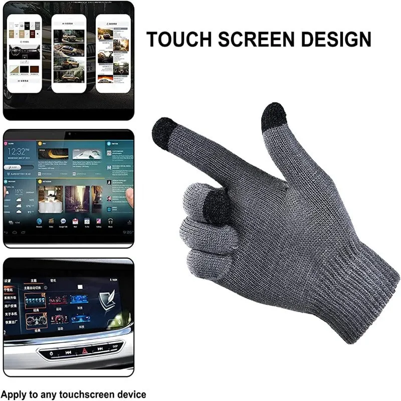 Men's Winter Warmer Beanie Hat, Scarf and Touch Screen Gloves with Fleece Lining