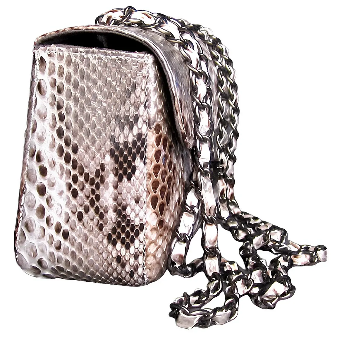 Metallic Silver Flap Bag LARGE