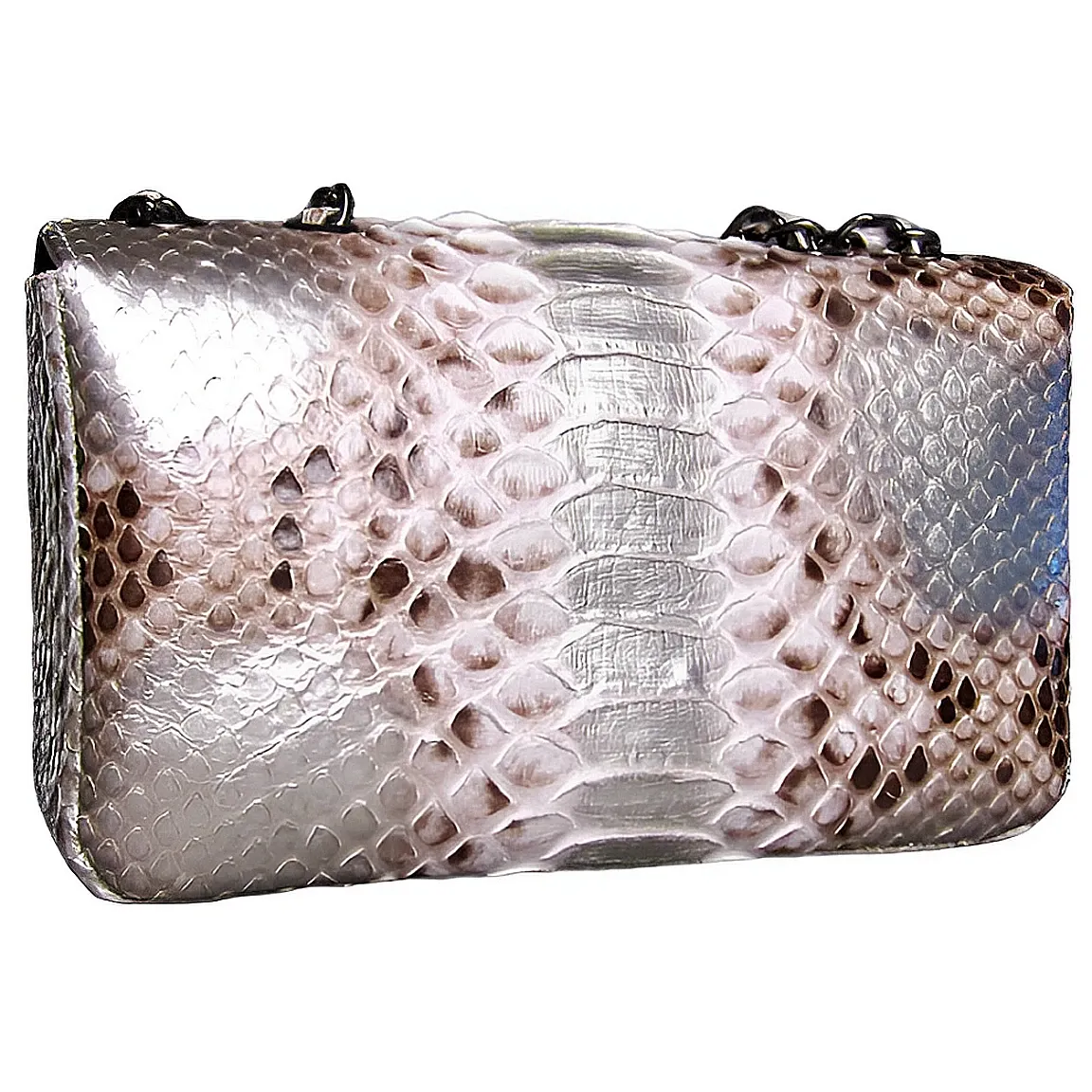 Metallic Silver Flap Bag LARGE