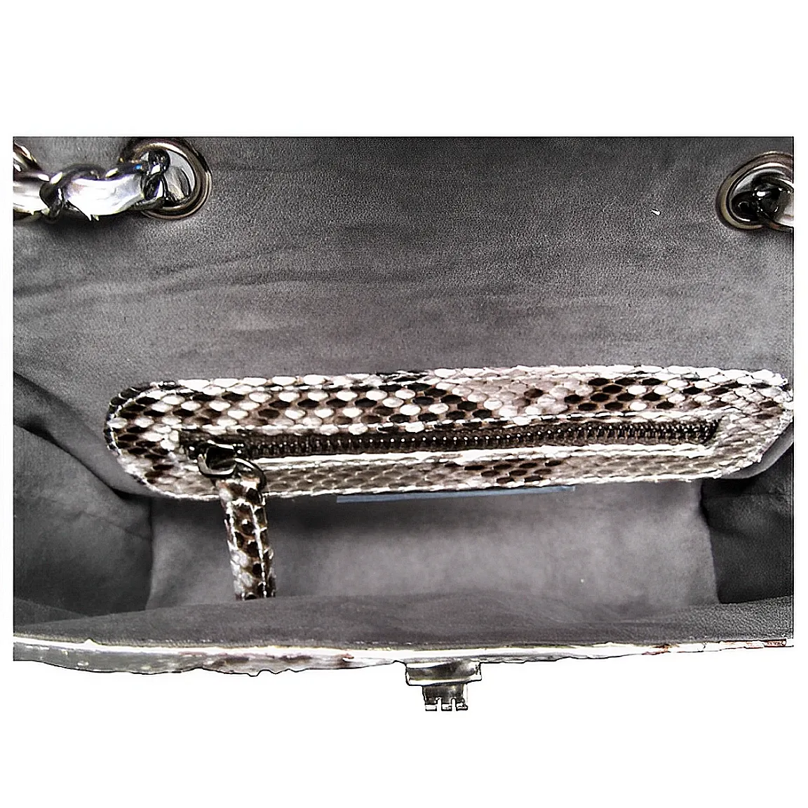 Metallic Silver Flap Bag LARGE