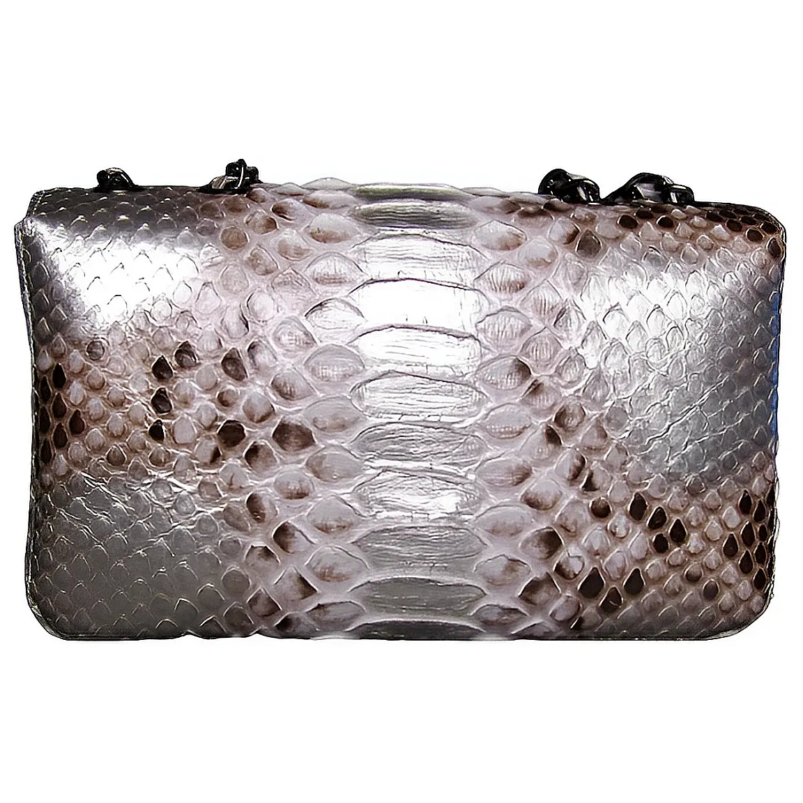 Metallic Silver Flap Bag LARGE