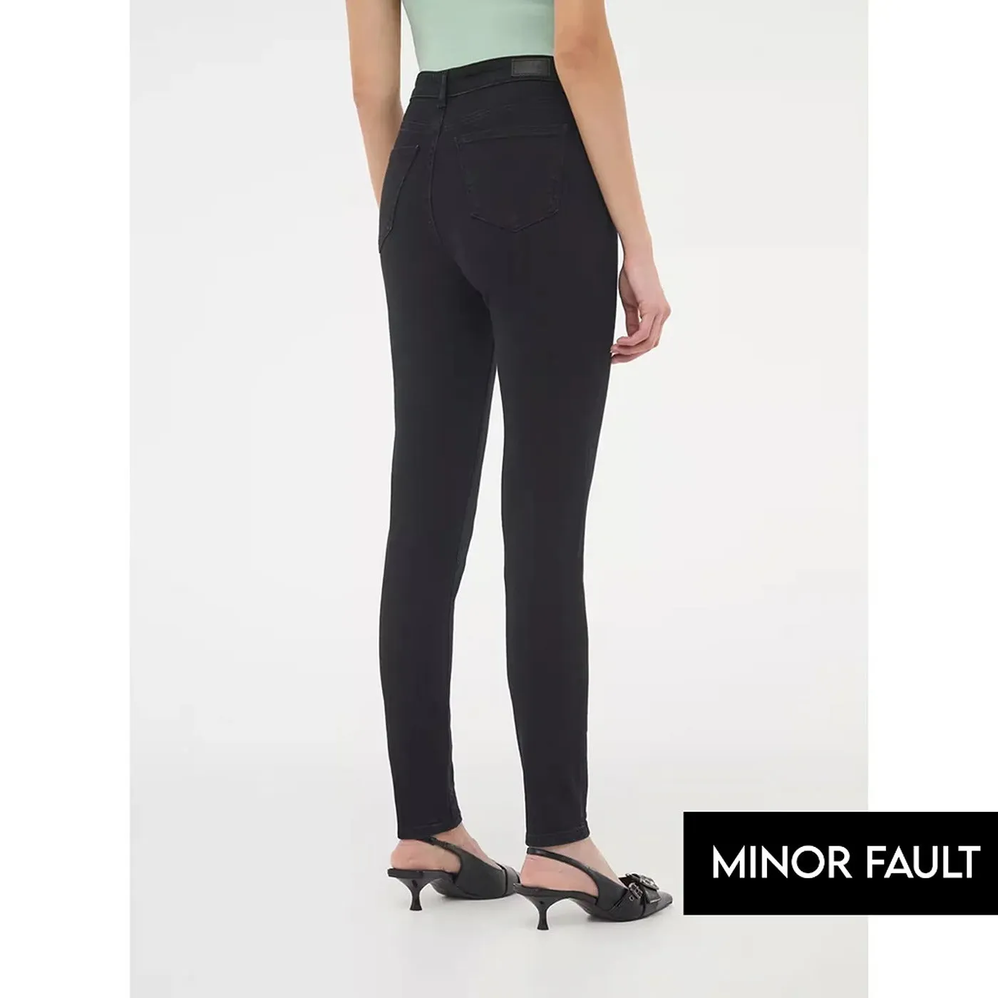 (Minor Fault) Black High Waisted Skinny Jeans