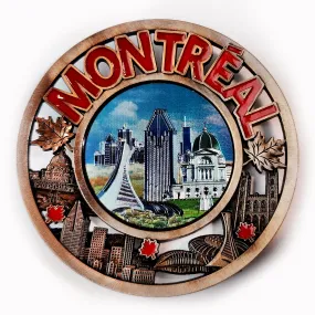 Montreal bronze with scene Magnet 3.25 inches.