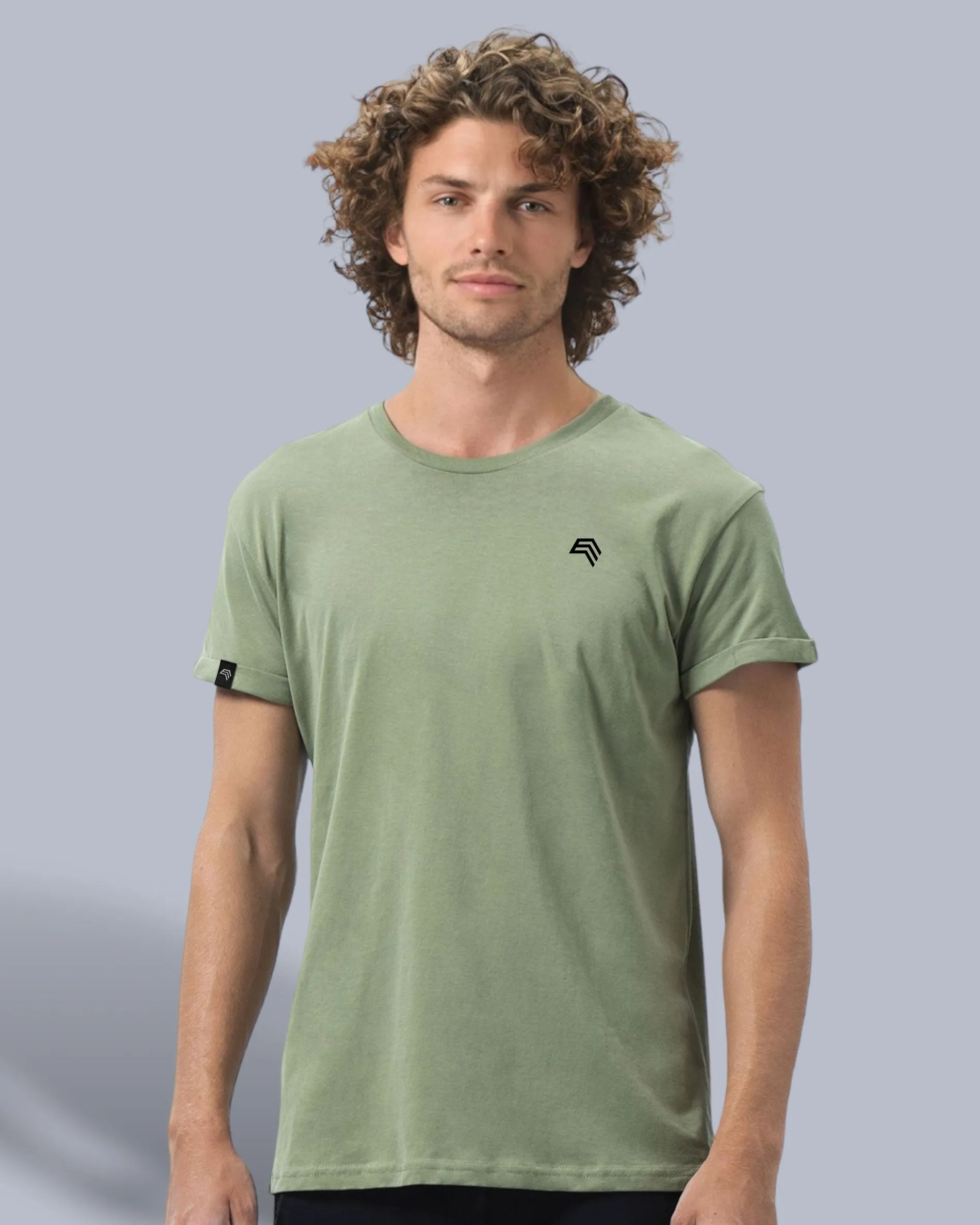 MTS M080 ― Unisex Bio-Baumwolle Roll Sleeve T-Shirt - Soft Olive Grün