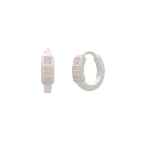 MURKANI Rose Quartz Huggie Earring SILVER