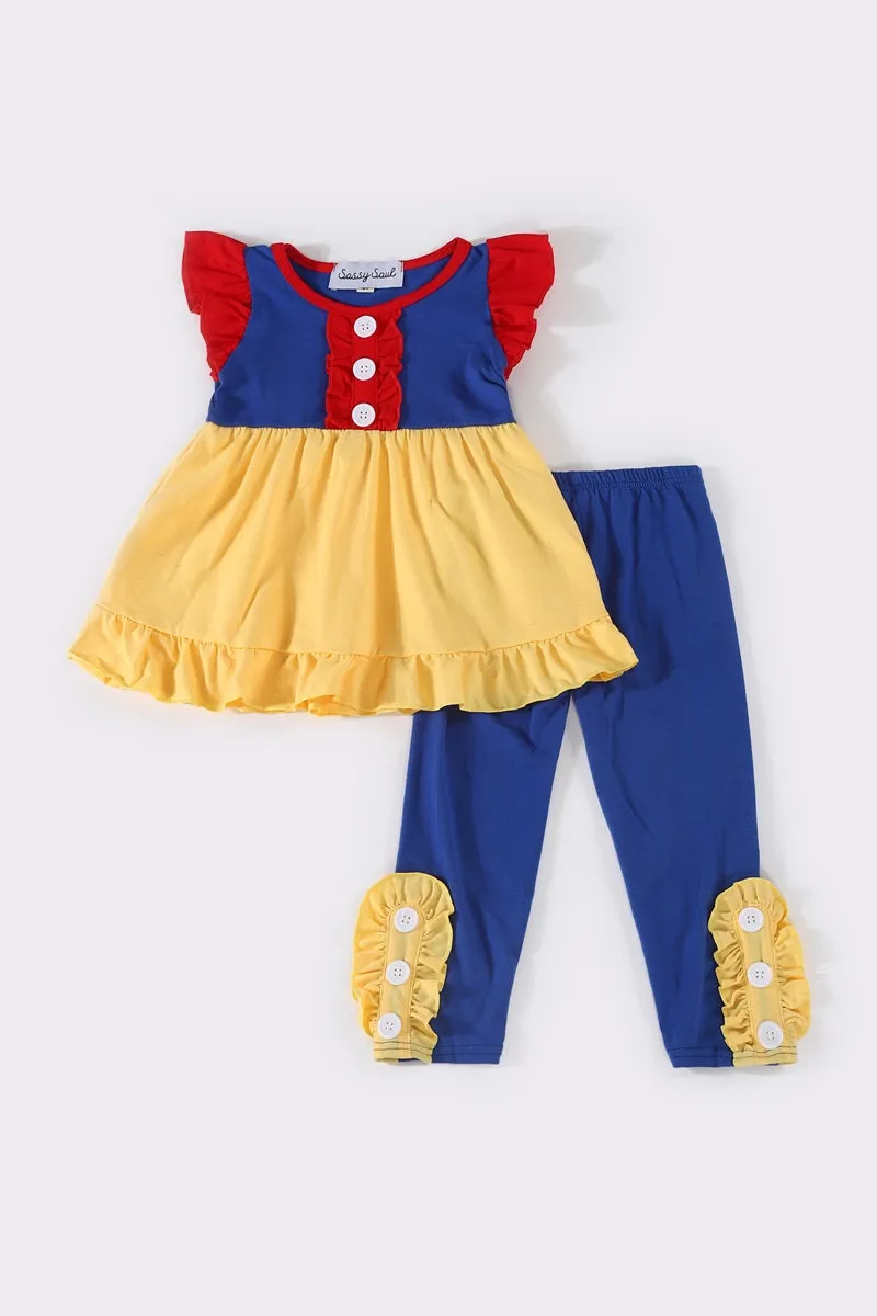 Mustard girl ruffle pants set