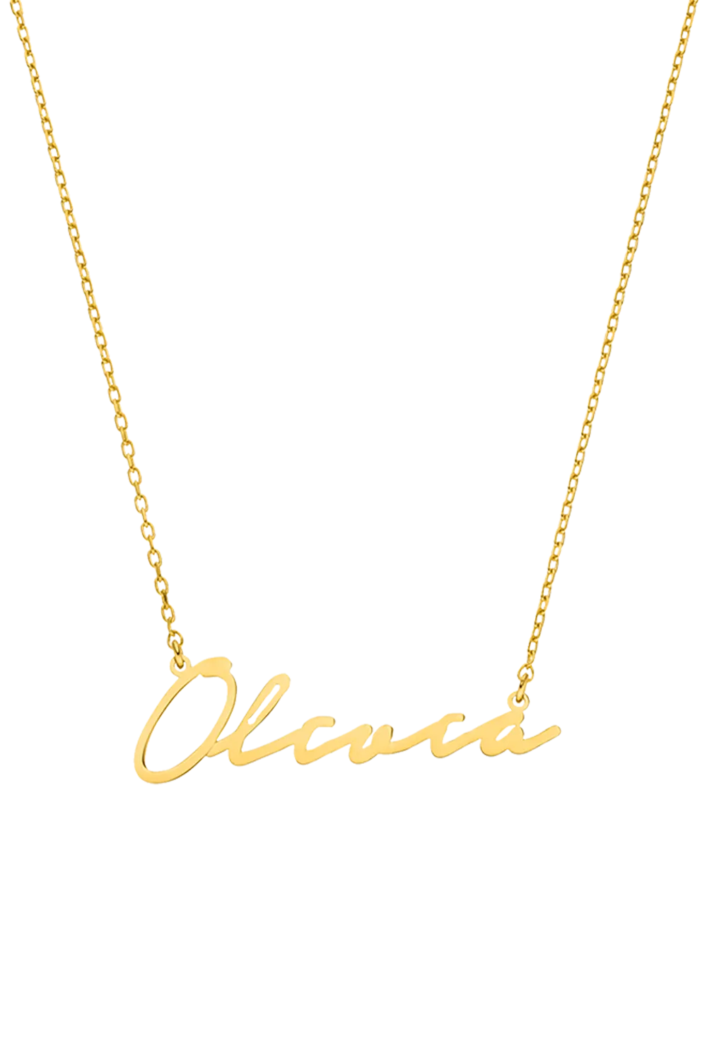 Name Necklace Italics Solid Gold