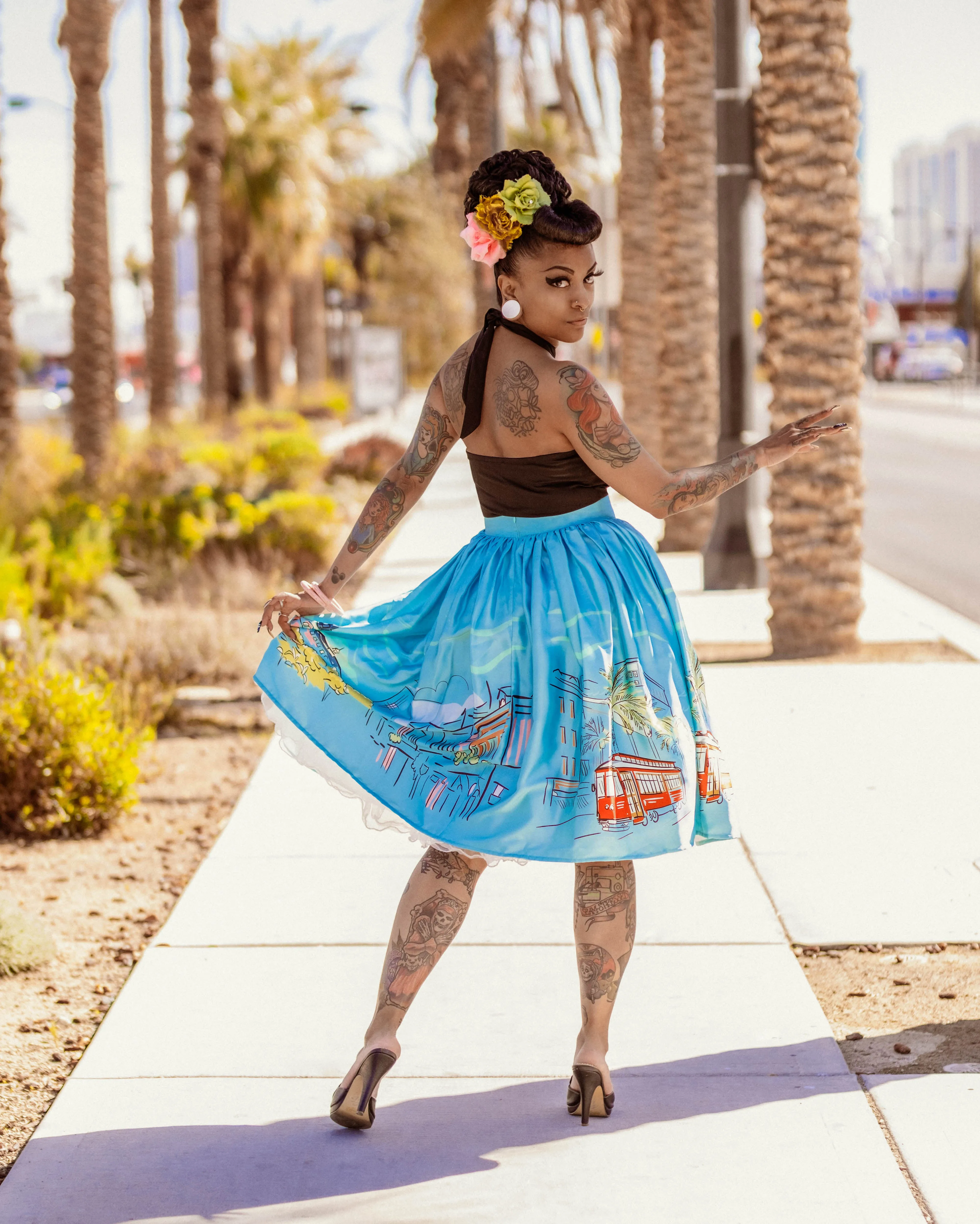 New Orleans Border Print skirt