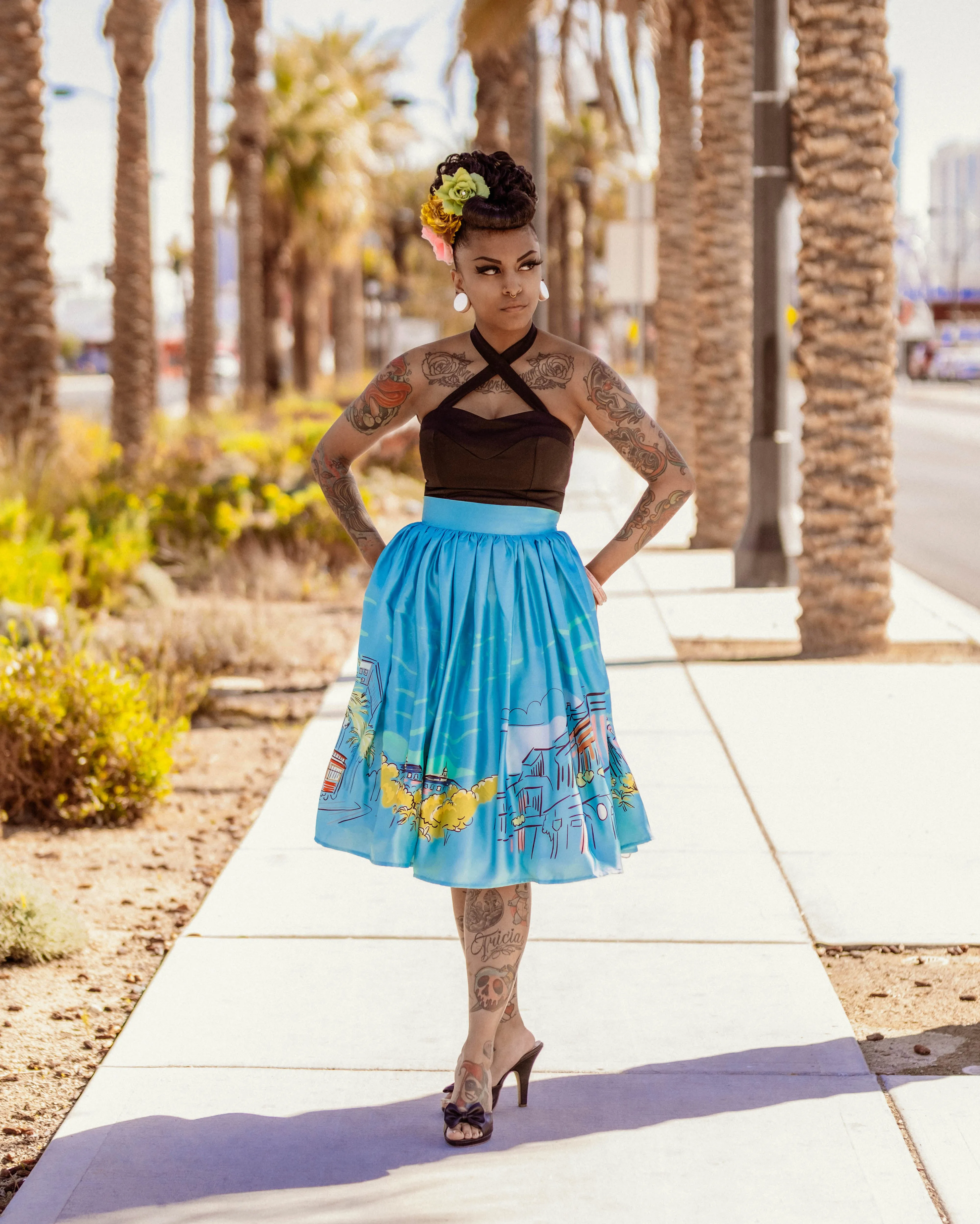 New Orleans Border Print skirt