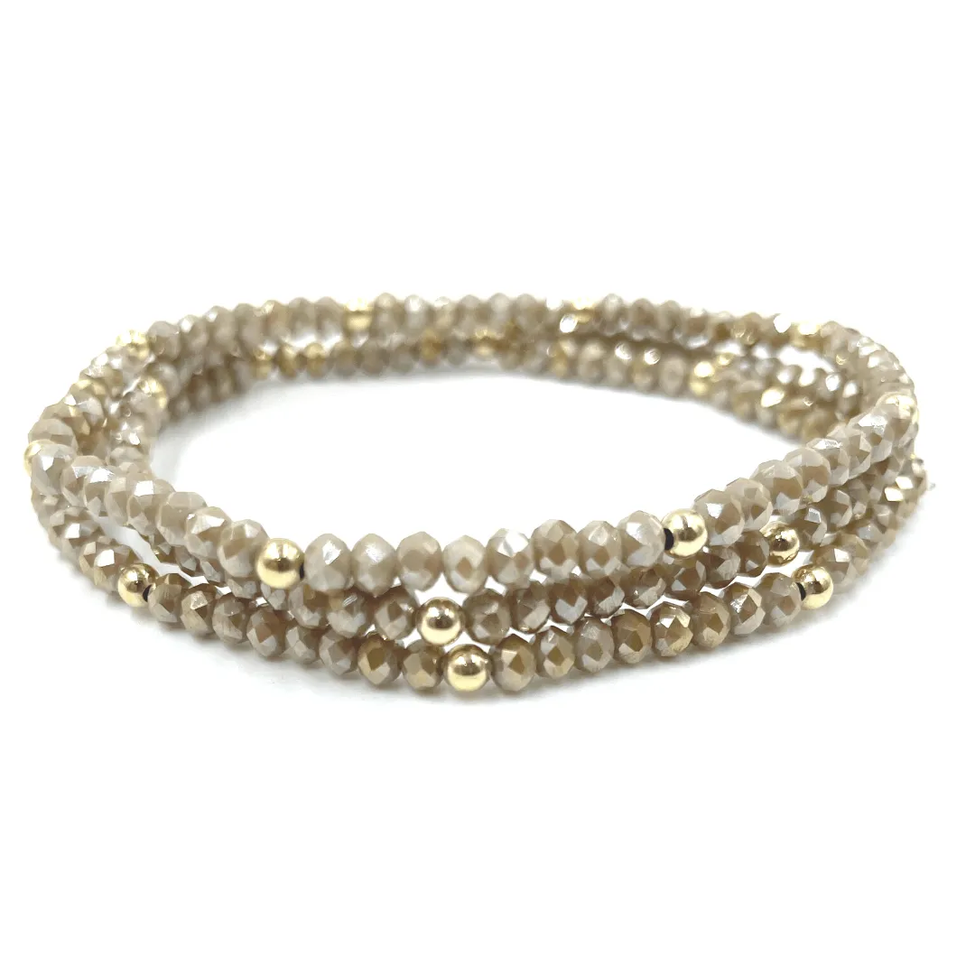 OG Shimmer Bracelet Stack in Champagne   Gold Filled