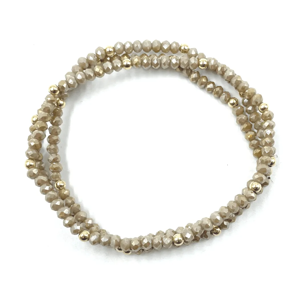 OG Shimmer Bracelet Stack in Champagne   Gold Filled