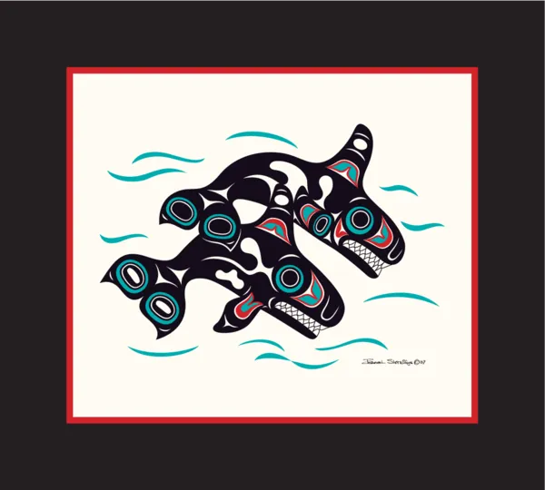 Orcas - Open Edition Formline Art Print