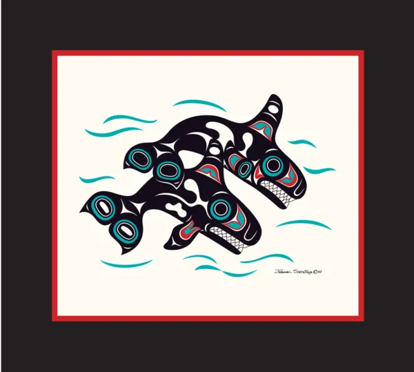 Orcas - Open Edition Formline Art Print